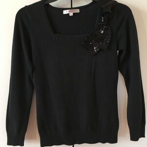 Vintage 90's Black Square Neck Sweater